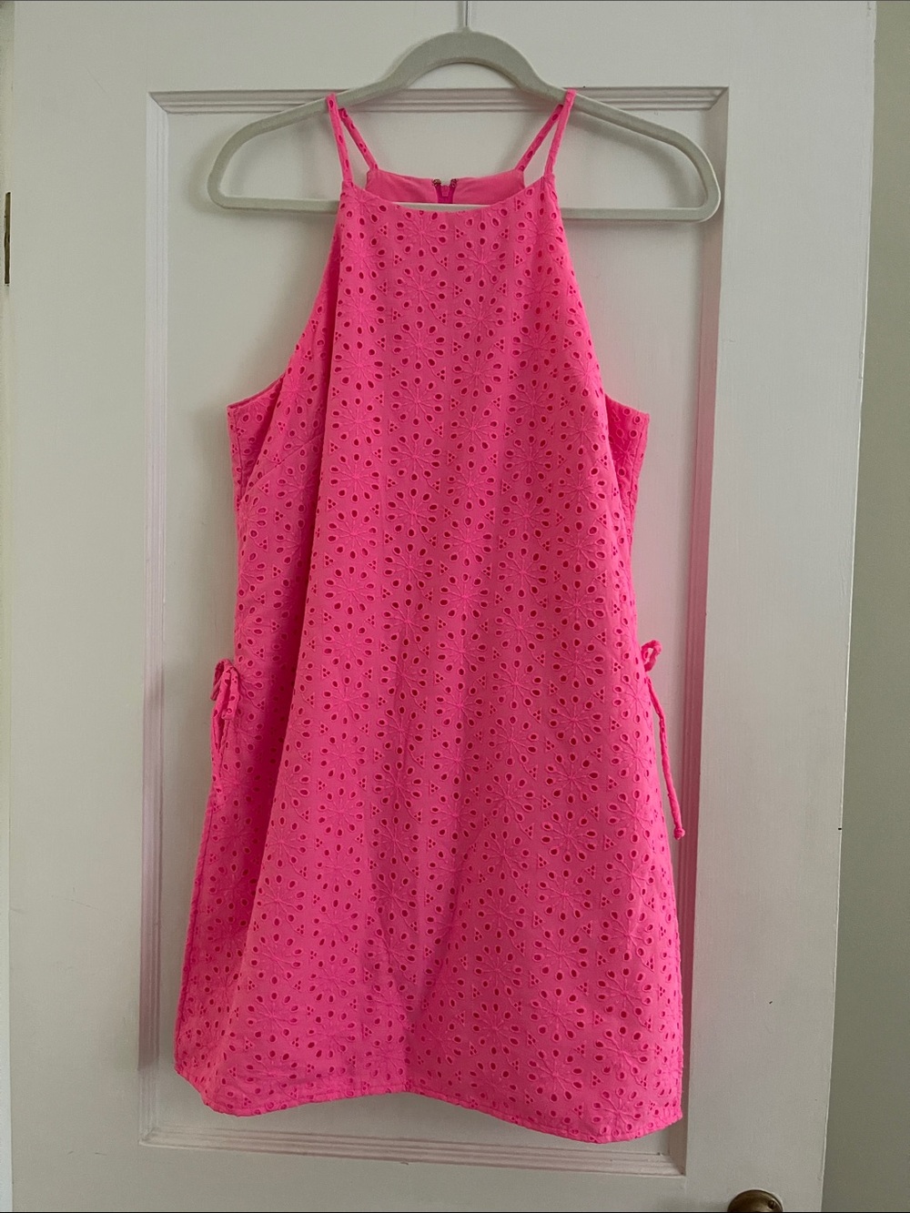 Lilly Pulitzer Pearl Halter Skort Romper in 
Raz Berry Eyelet